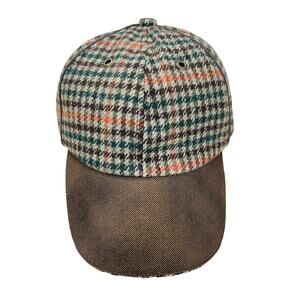 Stetson Wool Blend Houndstooth Plaid Baseball Cap Adjustable Buckle Back OSFM